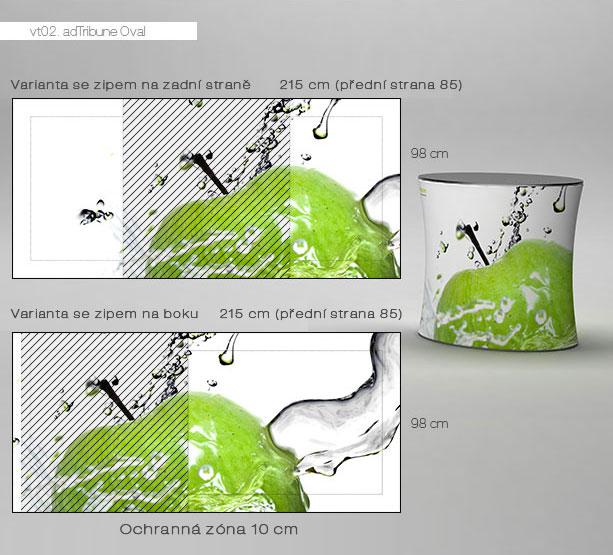 Prezentační stolek adTribune "Ovál" vt03 - příprava grafiky