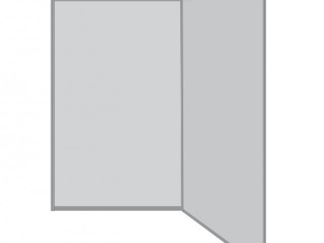 Dělící stěny z hliníkových profilů s pevnou deskovou výplní - tvar V
