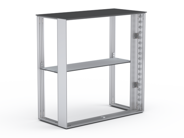 Reklamní stolek ONE je přenosný prezentační stolek s předním LED podsvíceným panelem a jednou policí