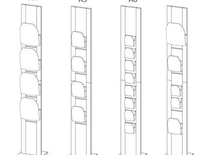 Stojan na prospekty Dacapo Ipoint - kombinace kapes na letáky (A4, A5, A6)