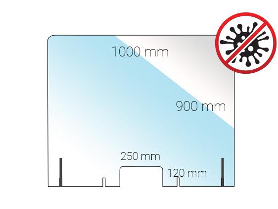 Průhledné plexi přepážky/bariery pro ochranu zaměstnanců před kapénkovou virovou a bakteriální nákazou