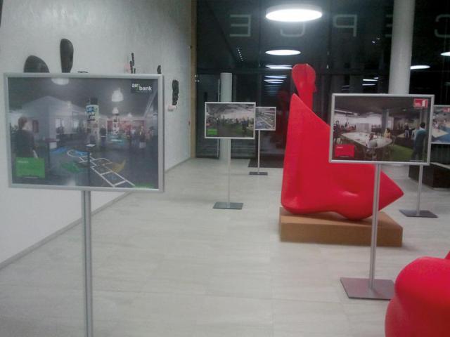 Výstava - vizualizace společného sídla Air Bank - Home Credit