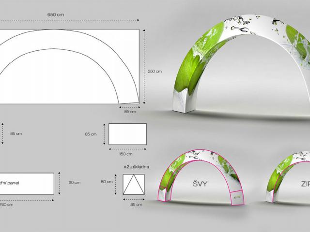 Textilní stěny v sobě spojují moderní design s bohatou nabídkou tvarů, příznivou cenou, rychlou sestavitelností a snadným transportem